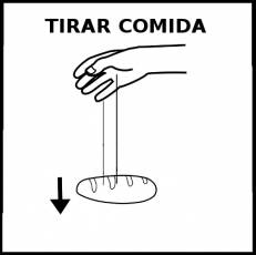 TIRAR COMIDA - Pictograma (blanco y negro)