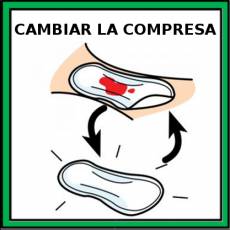 CAMBIAR LA COMPRESA - Pictograma (color)