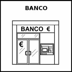 BANCO (DINERO) - Pictograma (blanco y negro)