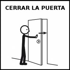 CERRAR LA PUERTA - Pictograma (blanco y negro)
