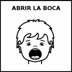 ABRIR LA BOCA - Pictograma (blanco y negro)