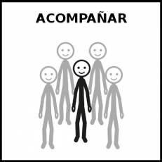ACOMPAÑAR - Pictograma (blanco y negro)