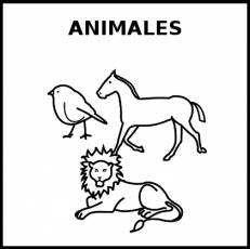 ANIMALES - Pictograma (blanco y negro)
