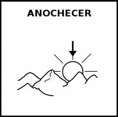 ANOCHECER - Pictograma (blanco y negro)
