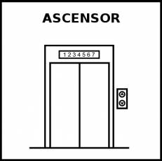 ASCENSOR - Pictograma (blanco y negro)
