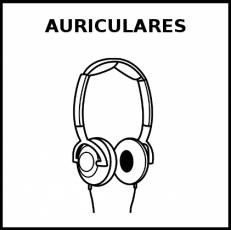 AURICULARES - Pictograma (blanco y negro)