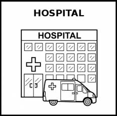 HOSPITAL - Pictograma (blanco y negro)