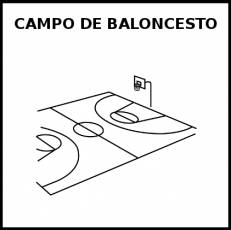 CAMPO DE BALONCESTO - Pictograma (blanco y negro)