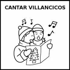 CANTAR VILLANCICOS - Pictograma (blanco y negro)