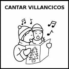 CANTAR VILLANCICOS - Pictograma (blanco y negro)