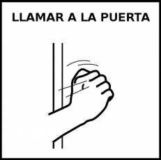 LLAMAR A LA PUERTA - Pictograma (blanco y negro)