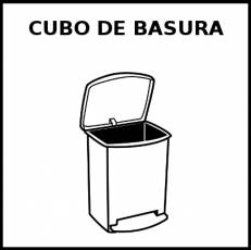 CUBO DE BASURA - Pictograma (blanco y negro)