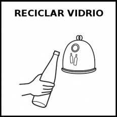 RECICLAR VIDRIO - Pictograma (blanco y negro)