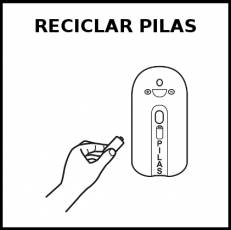 RECICLAR PILAS - Pictograma (blanco y negro)