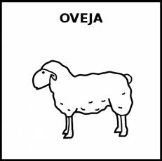 OVEJA - Pictograma (blanco y negro)