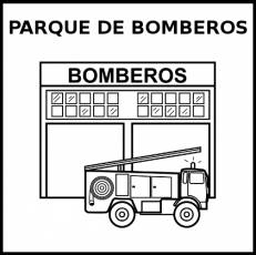 PARQUE DE BOMBEROS - Pictograma (blanco y negro)