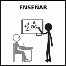 ENSEÑAR (EDUCAR) - Pictograma (blanco y negro)