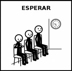 ESPERAR - Pictograma (blanco y negro)