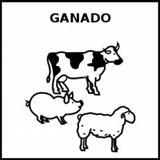 GANADO - Pictograma (blanco y negro)