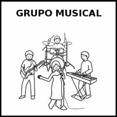 GRUPO MUSICAL - Pictograma (blanco y negro)