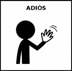 ADIÓS - Pictograma (blanco y negro)