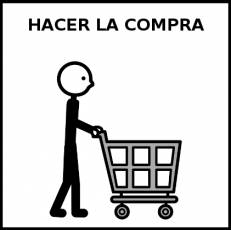HACER LA COMPRA - Pictograma (blanco y negro)