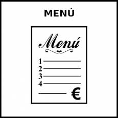 MENÚ - Pictograma (blanco y negro)