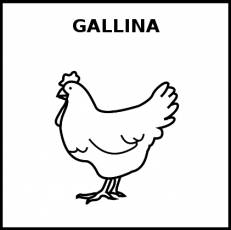 GALLINA - Pictograma (blanco y negro)