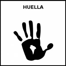 HUELLA (MANO) - Pictograma (blanco y negro)