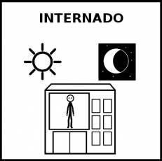 INTERNADO - Pictograma (blanco y negro)