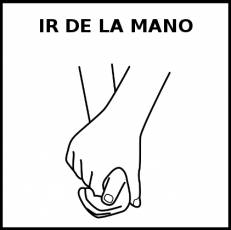 IR DE LA MANO - Pictograma (blanco y negro)