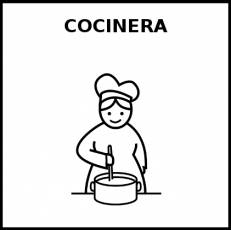 COCINERA - Pictograma (blanco y negro)