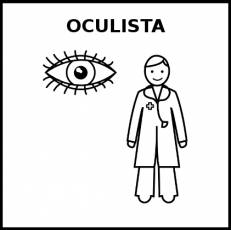 OCULISTA (HOMBRE) - Pictograma (blanco y negro)