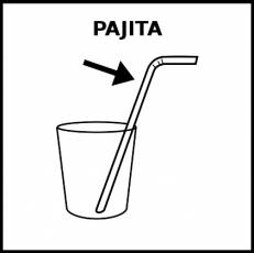 PAJITA - Pictograma (blanco y negro)