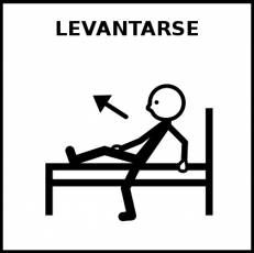 LEVANTARSE (DE LA CAMA) - Pictograma (blanco y negro)