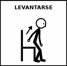 LEVANTARSE (DE LA SILLA) - Pictograma (blanco y negro)