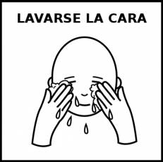 LAVARSE LA CARA - Pictograma (blanco y negro)