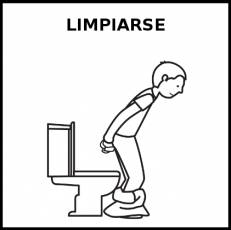 LIMPIARSE (EL CULO) - Pictograma (blanco y negro)