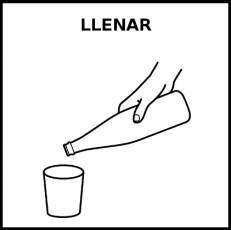 LLENAR (UN VASO) - Pictograma (blanco y negro)