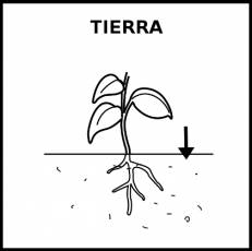 TIERRA (SUELO) - Pictograma (blanco y negro)