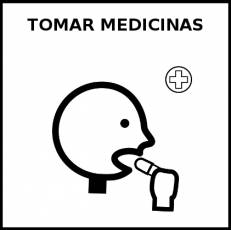 TOMAR MEDICINAS - Pictograma (blanco y negro)