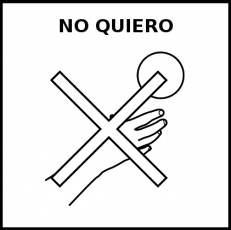NO QUIERO - Pictograma (blanco y negro)