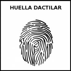 HUELLA DACTILAR - Pictograma (blanco y negro)