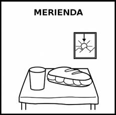 MERIENDA - Pictograma (blanco y negro)
