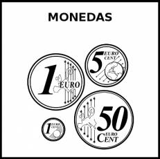 MONEDAS - Pictograma (blanco y negro)