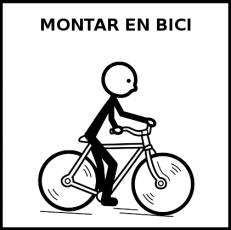 MONTAR EN BICI - Pictograma (blanco y negro)