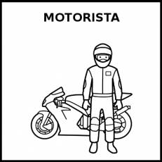 MOTORISTA - Pictograma (blanco y negro)