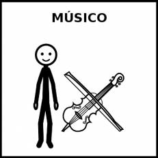 MÚSICO - Pictograma (blanco y negro)