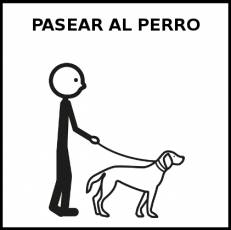 PASEAR AL PERRO - Pictograma (blanco y negro)