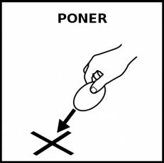 PONER (EN UN SITIO) - Pictograma (blanco y negro)
